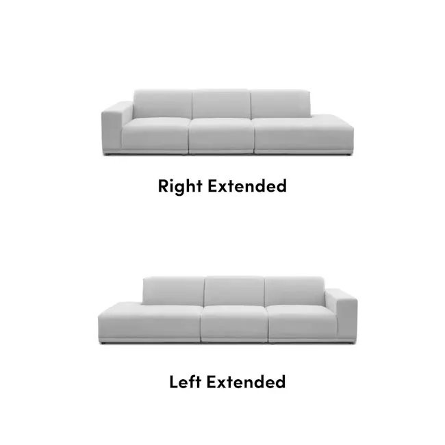 Milan 4 Seater Extended Sofa - Slate (Fabric) - 8 - Sleek and modern design with clean lines, Minimalist aesthetic with a