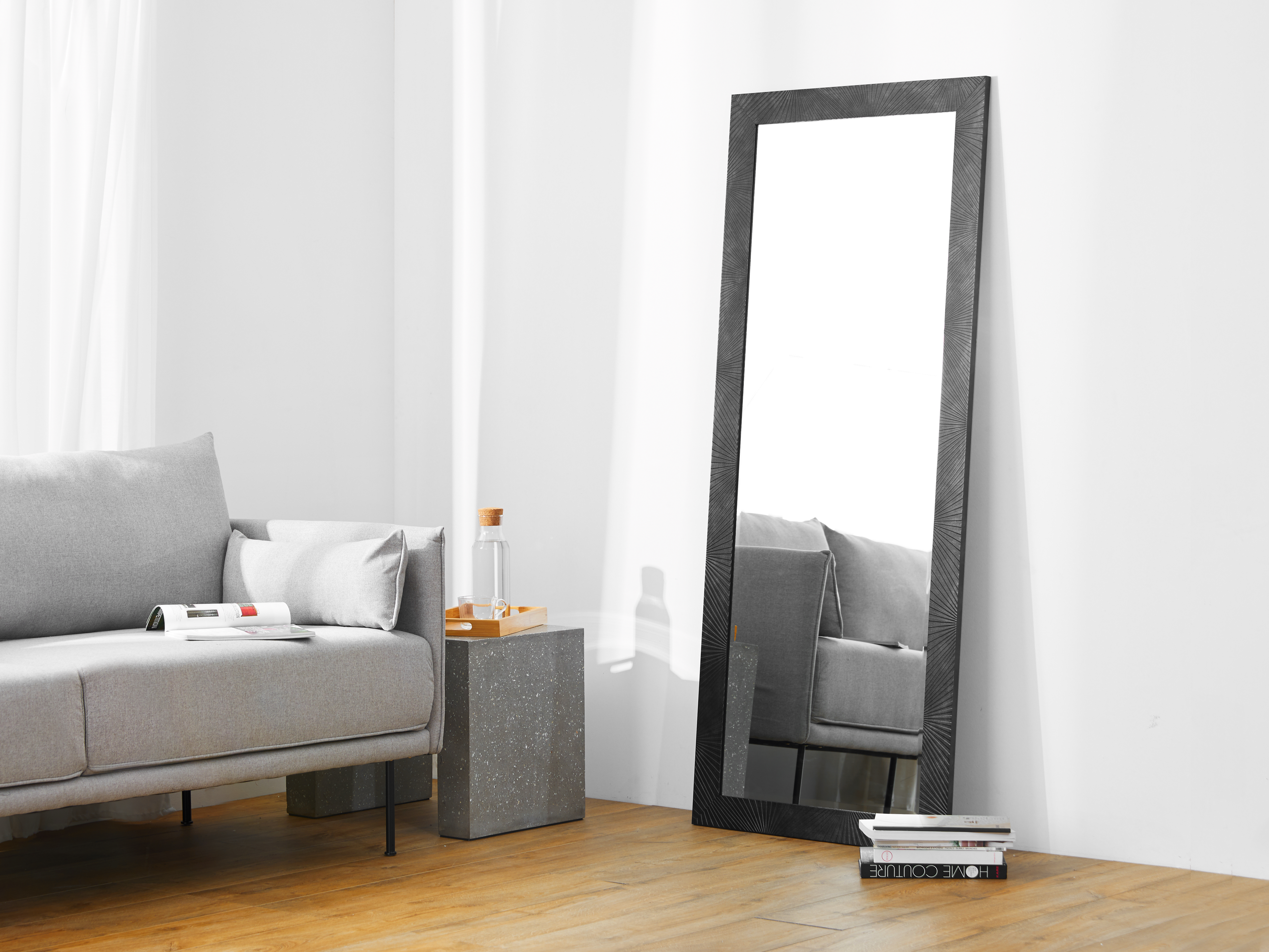 standing wall mirror with lights