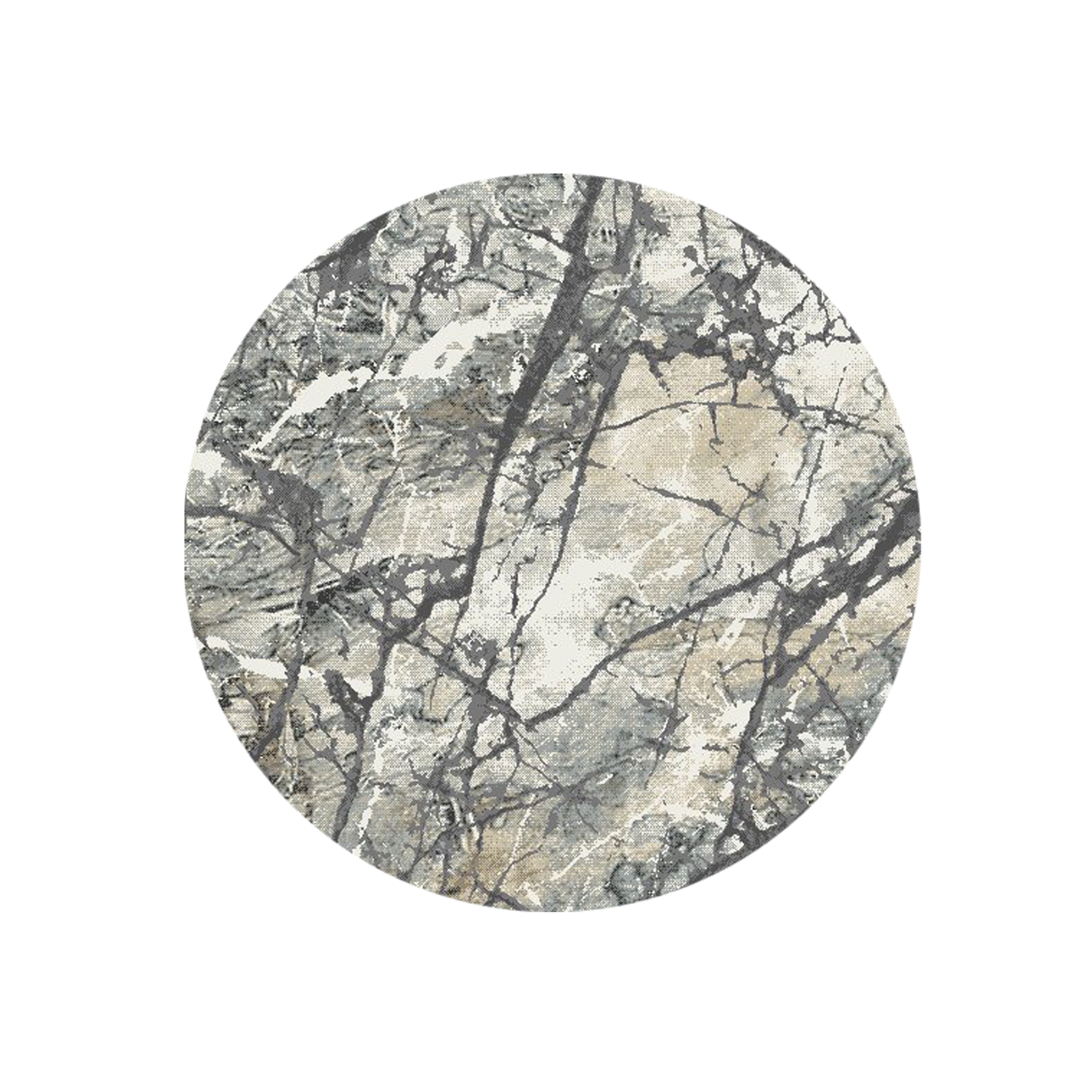 Valentino High Pile Round Rug Grey Cracks, Heritage Carpets HipVan