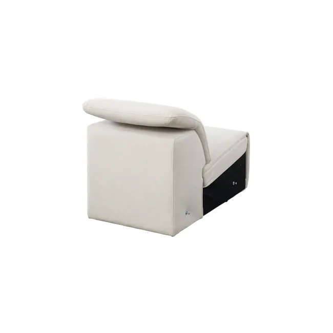Harmony Armless Unit - Pearl River (Scratch Resistant) - 6 - Cream upholstered sofa, minimalist design, soft cushions, black