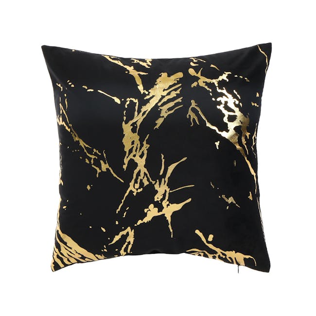 Splash Gold Foil Cushion - Black - 0