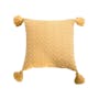 Elly Knitted Cushion Cover with Tassels - Mustard - 0