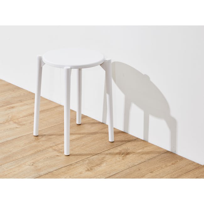 Olly Monochrome Stackable Stool - White - 4