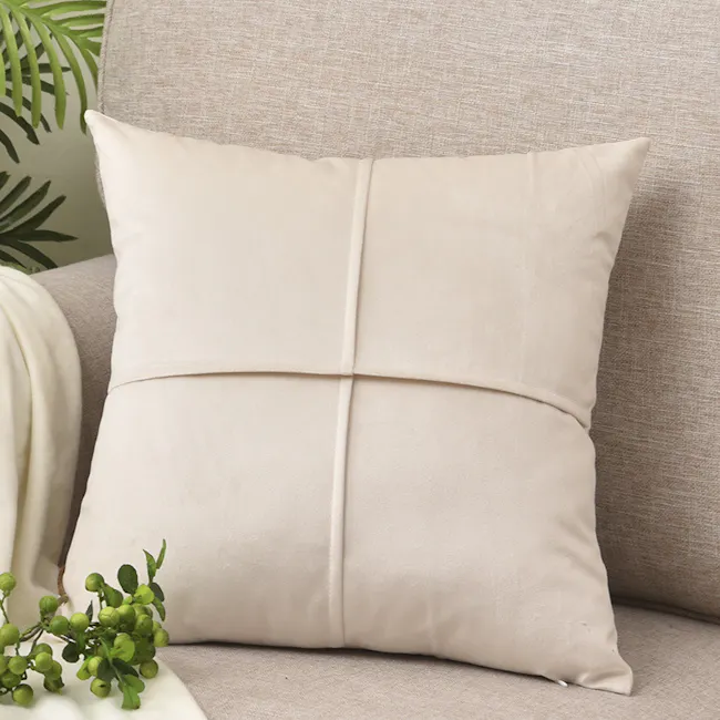 Ava Cushion - Off White - 2 - Cream-colored, rectangular, cushion, textured fabric, soft, plush, cozy, decorative, modern