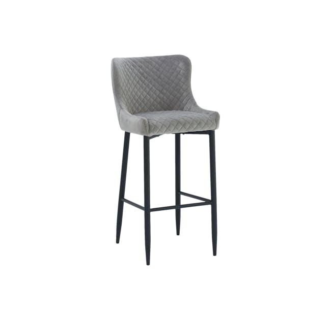 Tobias Counter Chair - Grey (Velvet) - 0