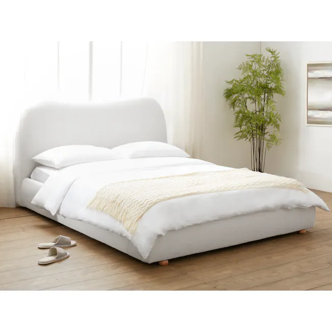 Arianna King Bed - Grey Boucle - 11