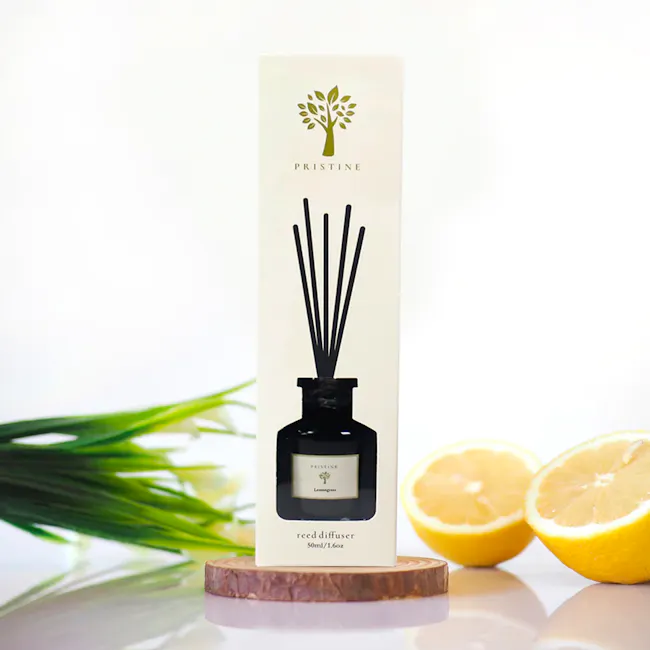 Pristine Aroma Reed Diffuser 50ml - Lemongrass (Garden Scent) - 3 - lemon essential oil diffuser, natural scented diffuser