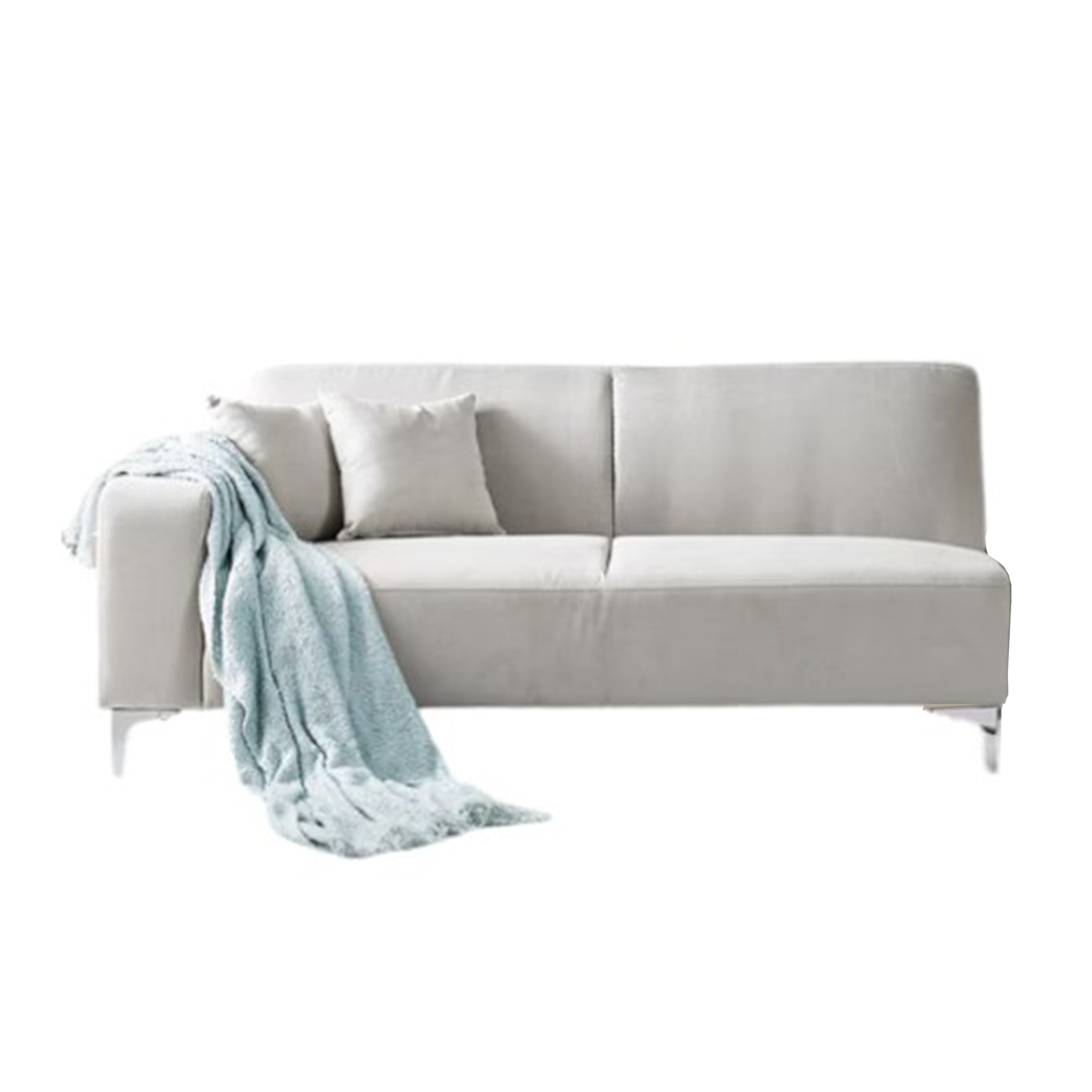 Macaron 3 Seater Left Arm Chaise Sofa - Light Grey (Pet Friendly)