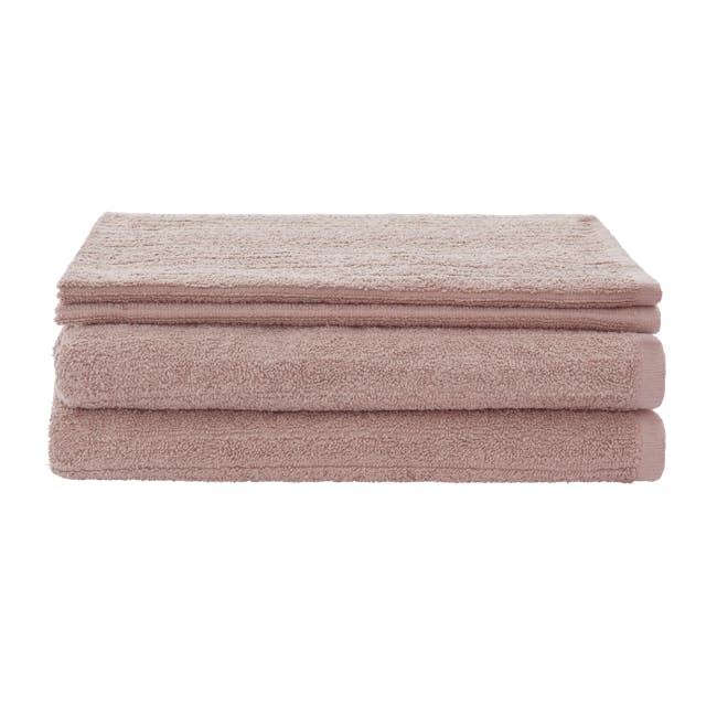 EVERYDAY Bath Towel & Hand Towel - Blush (Set of 4) - 0