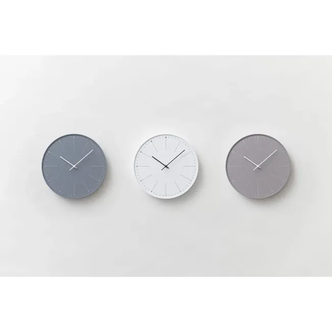 Dandelion Clock - Gray - 3 - Modern minimalist wall clock, three different designs, gray, white, and mauve, sleek and