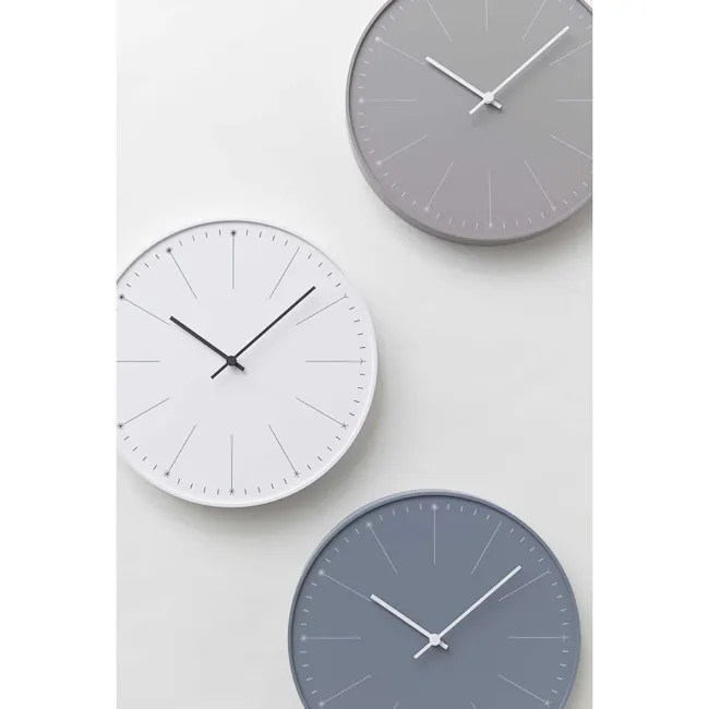 Dandelion Clock - Gray - 4 - Modern minimalist wall clock, sleek design, round clock faces, white and gray color scheme