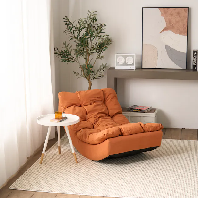 Luna Rocking Lounge Chair - Rust Orange - 2