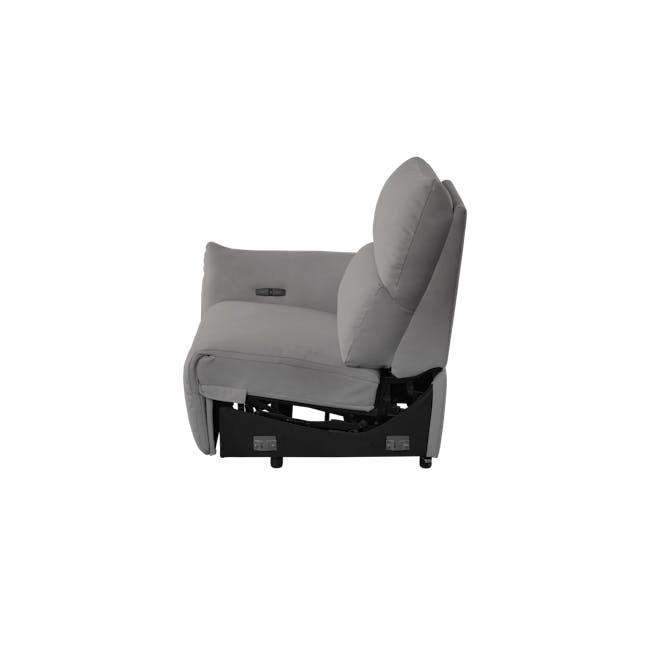 Lloyd Left Arm Power Recliner Unit - Night Sky (Scratch Resistant) - 3 - Grey upholstered recliner, modern design