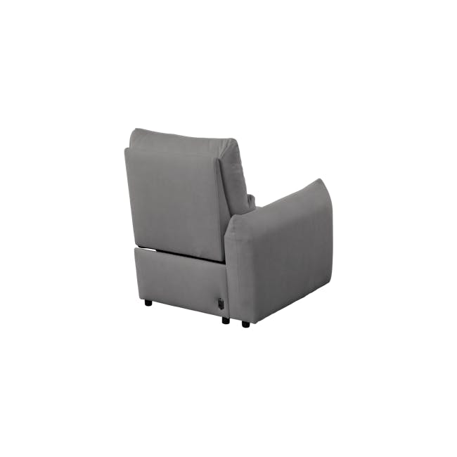 Lloyd Left Arm Power Recliner Unit - Night Sky (Scratch Resistant) - 4 - Grey upholstered recliner, modern design