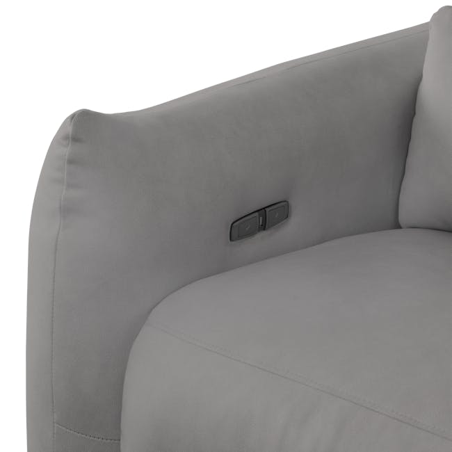 Lloyd Left Arm Power Recliner Unit - Night Sky (Scratch Resistant) - 7 - Grey upholstered sofa, sleek design, comfortable