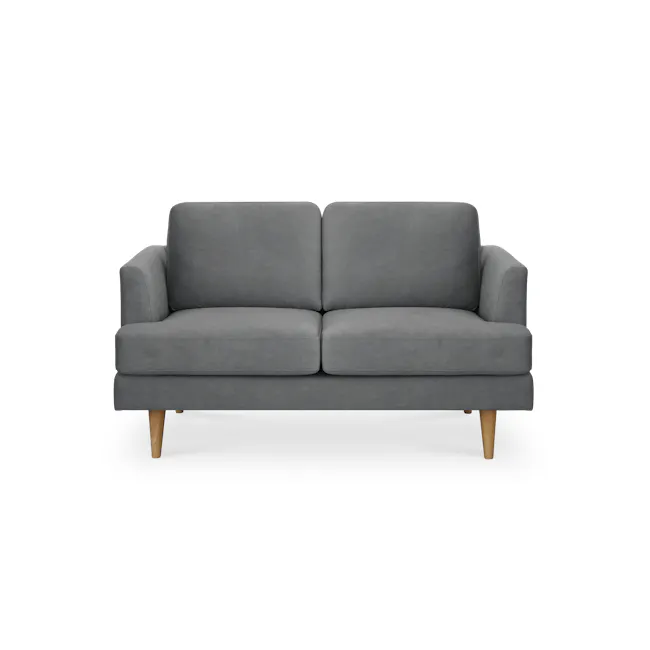 Soma 2 Seater Sofa with Soma Armchair - Dark Grey (Scratch Resistant) - 4 - Grey upholstered sofa, modern design