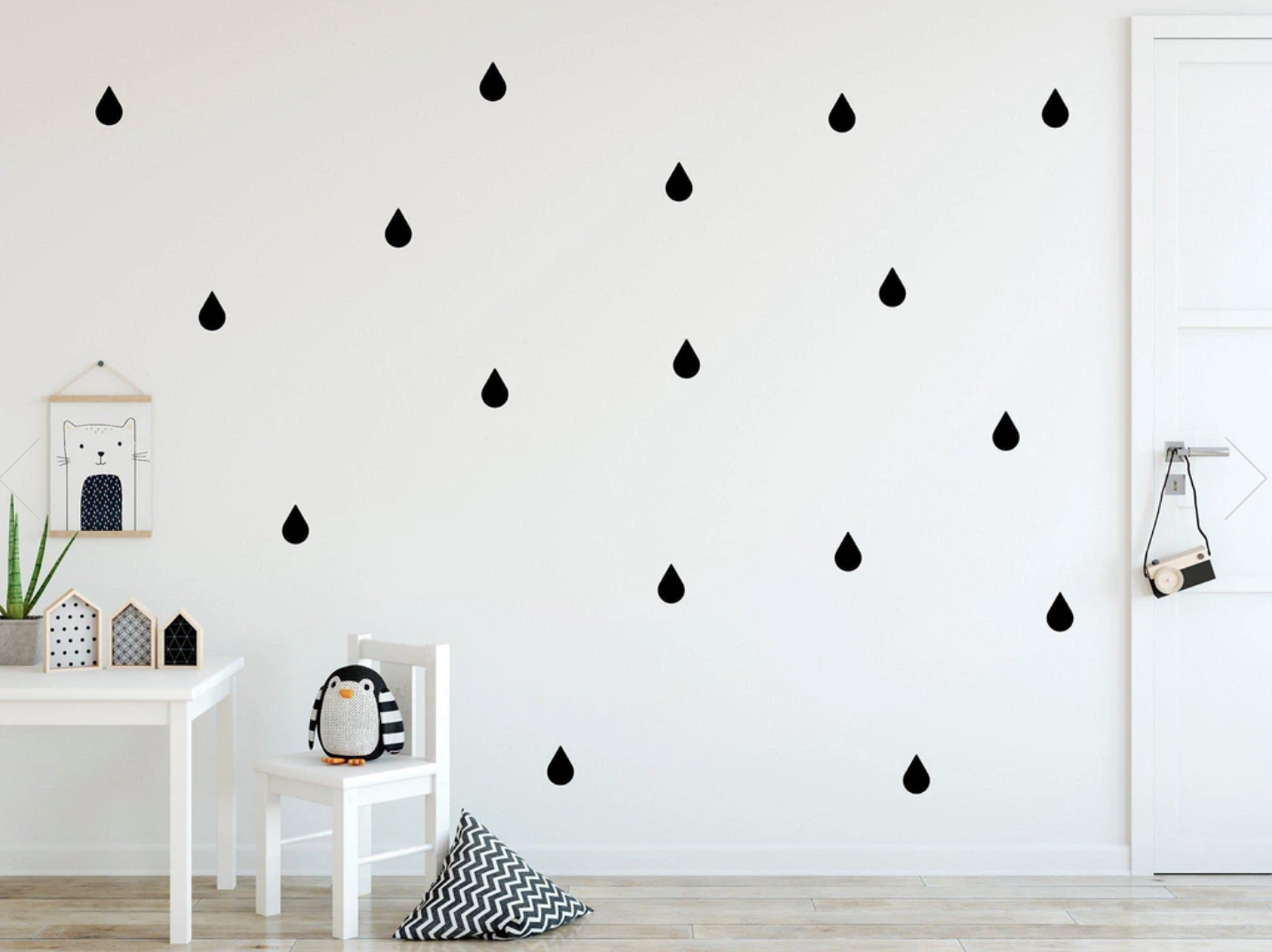 Urban Li'l Raindrops Wall Decal Black, Urban Li'l HipVan