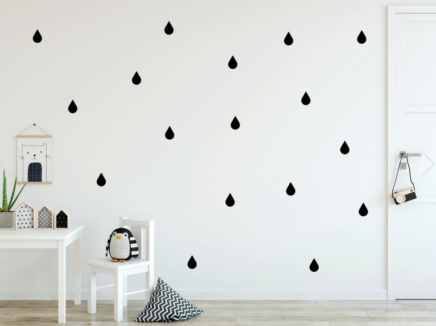 Urban Li'l Raindrops Wall Decal Black, Urban Li'l HipVan