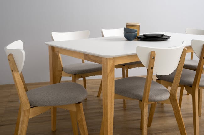 Charmant Dining Table 1.4m - Natural, White - 4