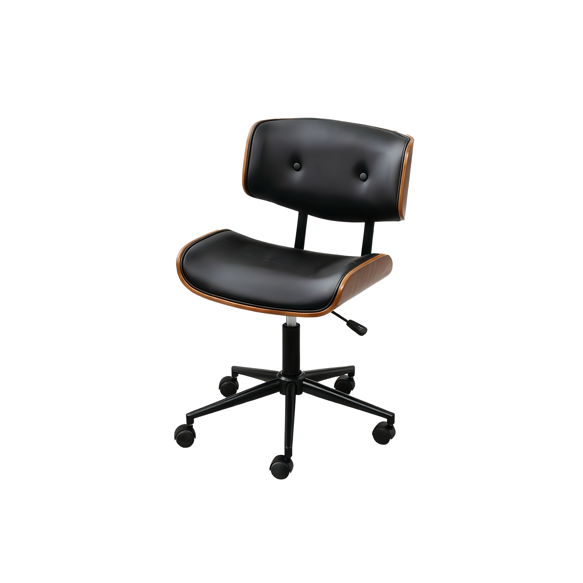 Edson Mid Back Office Chair - Black (Faux Leather)