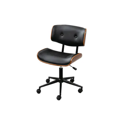 Edson Mid Back Office Chair - Black (Faux Leather)