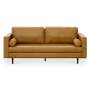 Nolan 3 Seater Sofa - Saddle Tan (Premium Aniline Leather) - 0