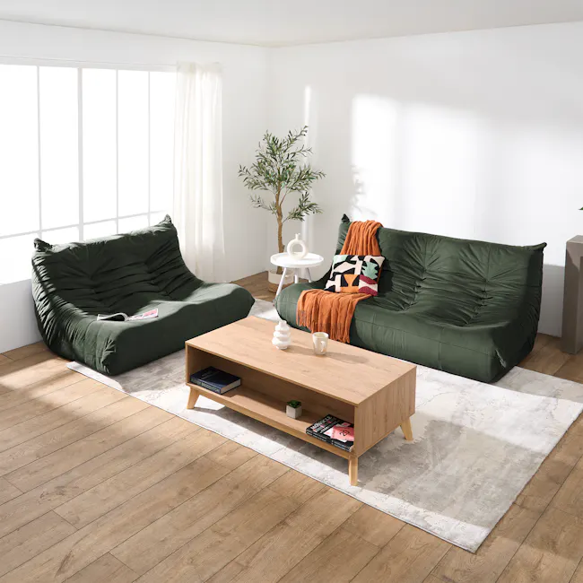 Hayward 1 Seater Low Sofa - Moss Green (Velvet) - 5
