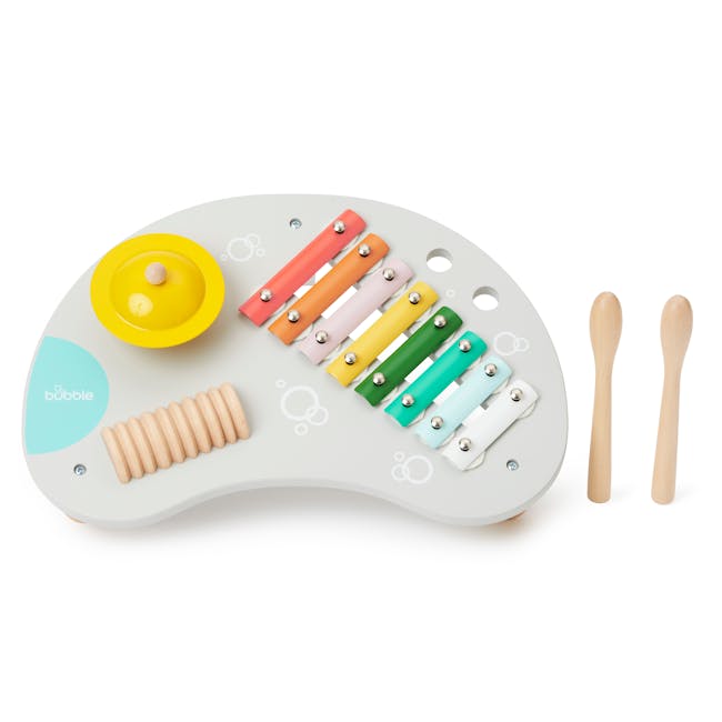 Bubble Wooden Music Table - 1 - bubble, colorful, wooden utensils, playful kitchen tools, child-friendly set, musical