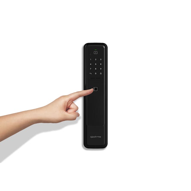 igloohome Push-Pull Mortise - Black - 17 - Digital keypad interface, Black smartphone design, Numeric keypad layout, User