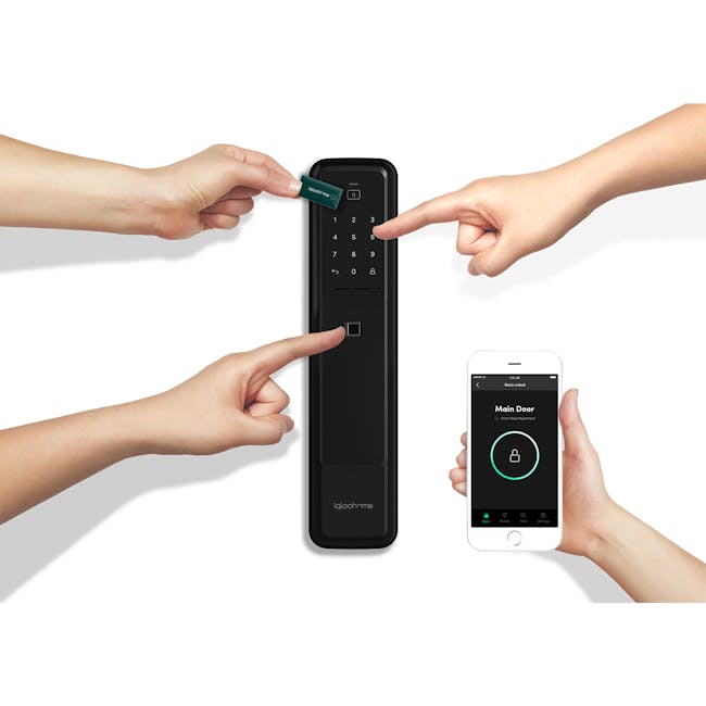igloohome Push-Pull Mortise - Black - 9 - Unlocking a door using a smartphone app, Interacting with a smart lock via mobile