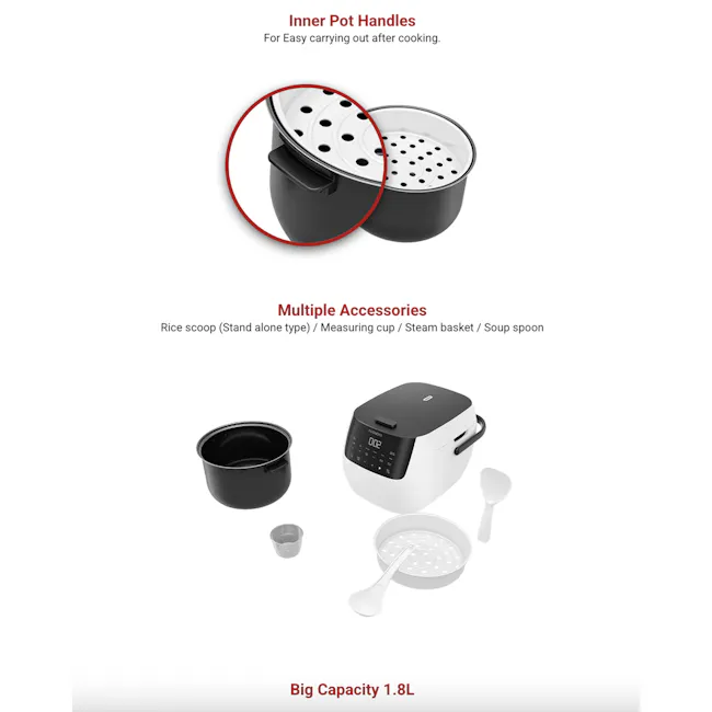 Hitachi Microcomputer Rice Cooker 1.8L - RZ-R18XN - 8