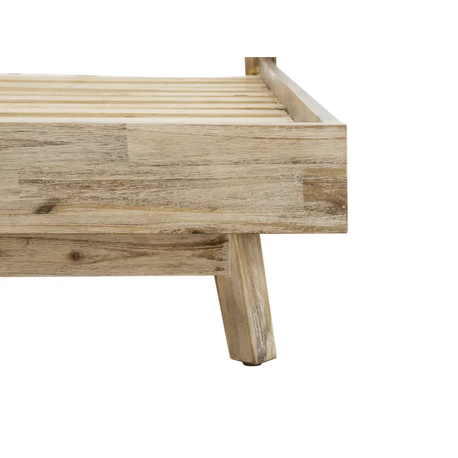Leland Queen Bed - 10 - Wooden table with visible grain and texture, natural wood finish, rustic design, unfinished look