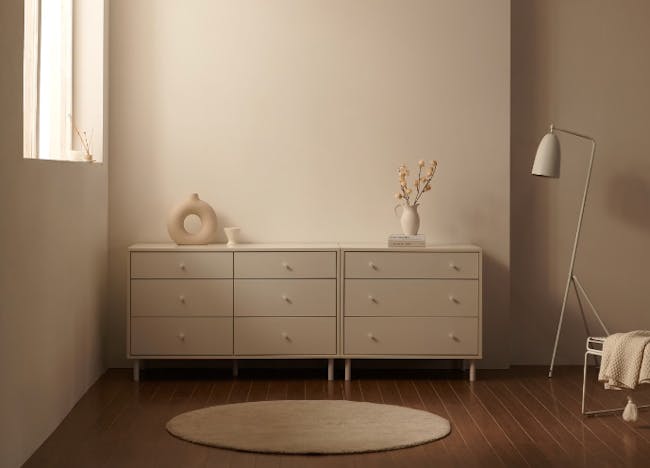(As-is) Lizzy 6 Drawer Chest 1.2m - White - 5