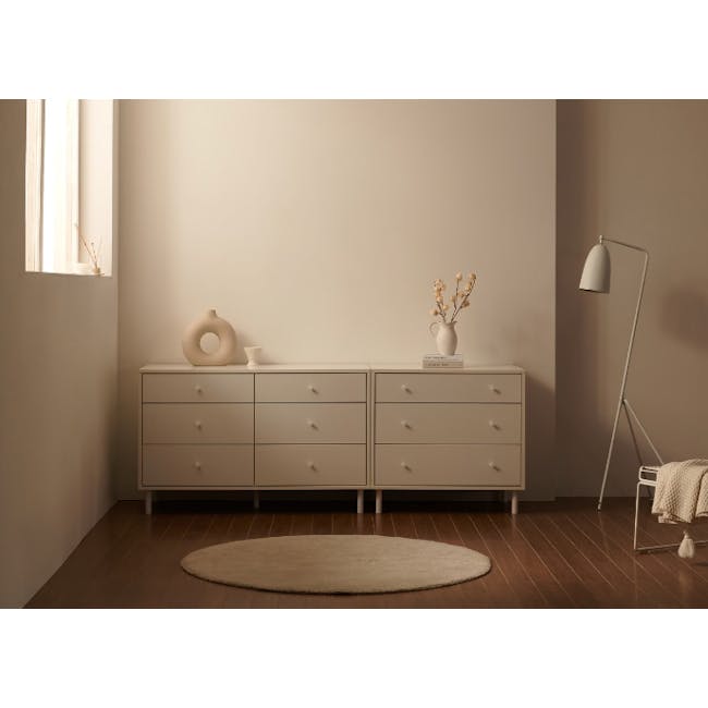 (As-is) Lizzy 6 Drawer Chest 1.2m - White - 5
