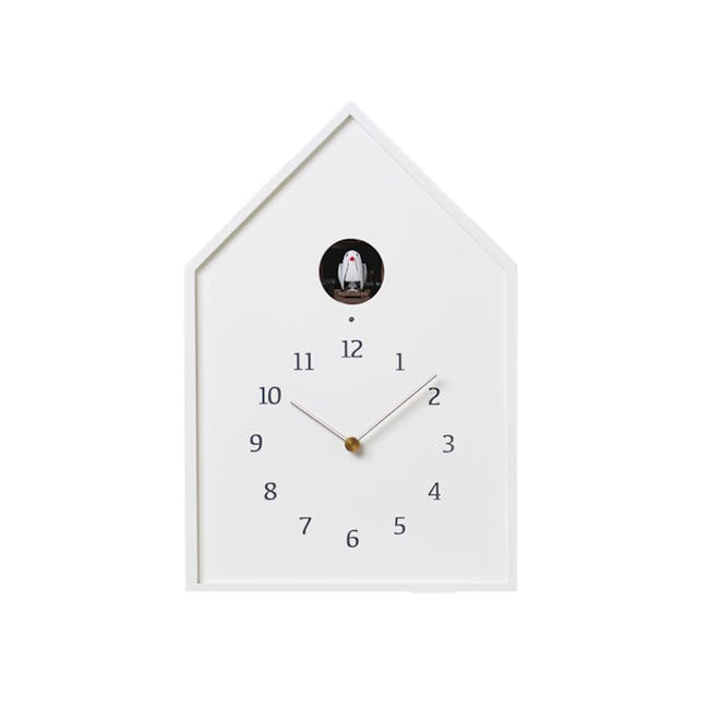 Birdhouse Clock - White - 0