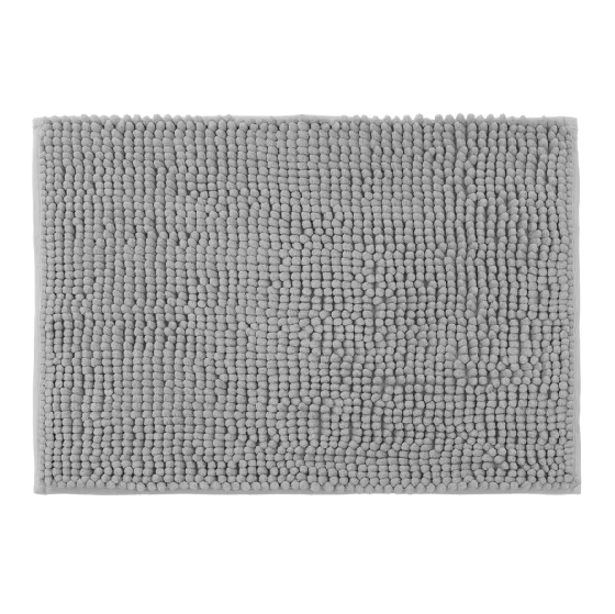 Cora Chenille Bath Mat - Light Grey