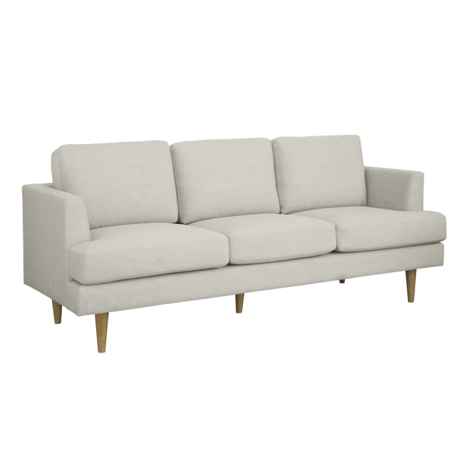Soma 3 Seater Sofa - Sandstorm (Scratch Resistant) - 5 - Cream upholstered sectional sofa, minimalist design, light beige