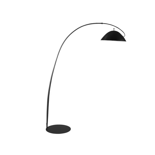 Jimmi Arched Floor Lamp - 1 - Modern desk lamp with elegant curved design, sleek black finish, adjustable arm, minimalist