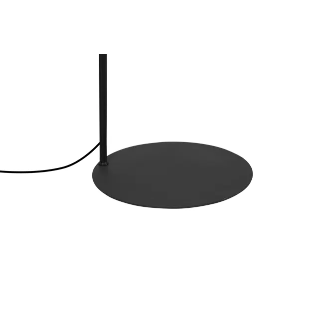 Jimmi Arched Floor Lamp - 5 - Sleek, modern desk lamp with black finish, Black circular desk lamp with adjustable arm