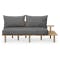 Nara 2 Seater Sofa with Side Table - Grey - 0
