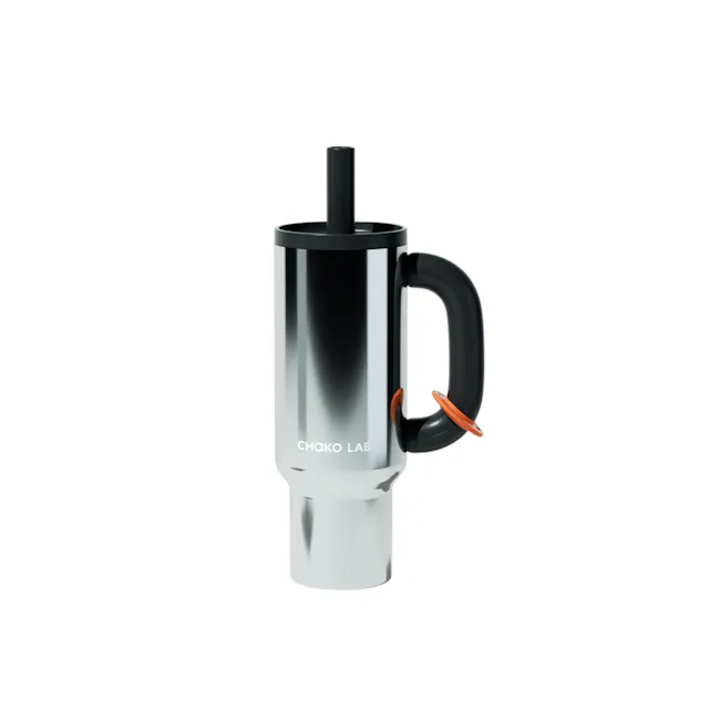 CHAKOLAB BAWANG Thermal Cup 1050ml - Pink Green - 5 - Silver and black, modern design, ergonomic handle, stainless steel