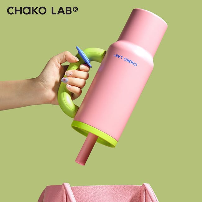 CHAKOLAB BAWANG Thermal Cup 1050ml - Pink Green - 7 - Chako Lab, eco-friendly, compact, portable, silicone, ergonomic