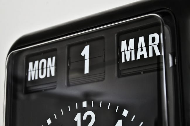 TWEMCO Analog Calendar Flip Wall Clock - Black - 4