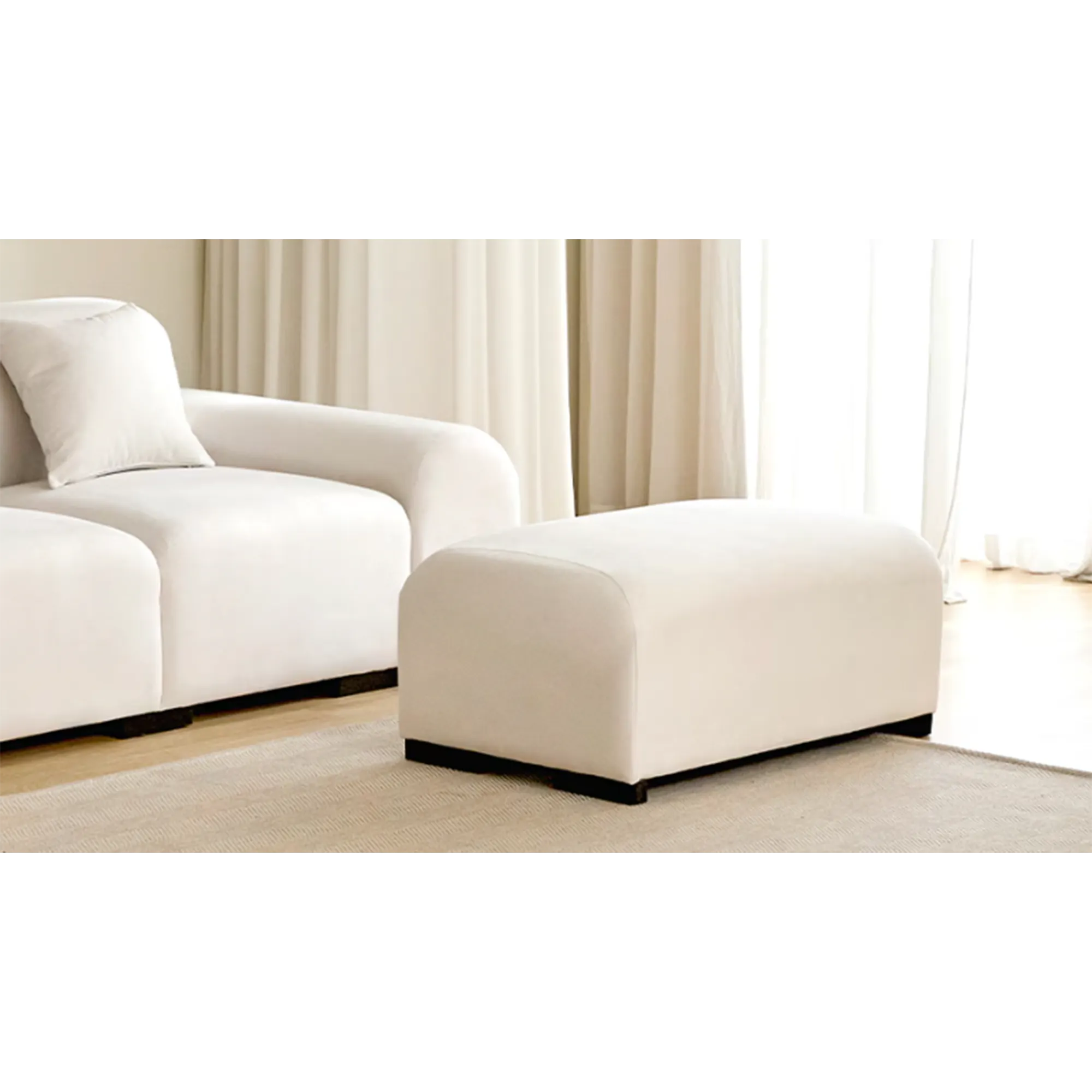 Sono 3 Seater Sofa - Ivory (Pet Friendly) - 13 - White sofa, minimalist design, modern decor, cozy living room, soft