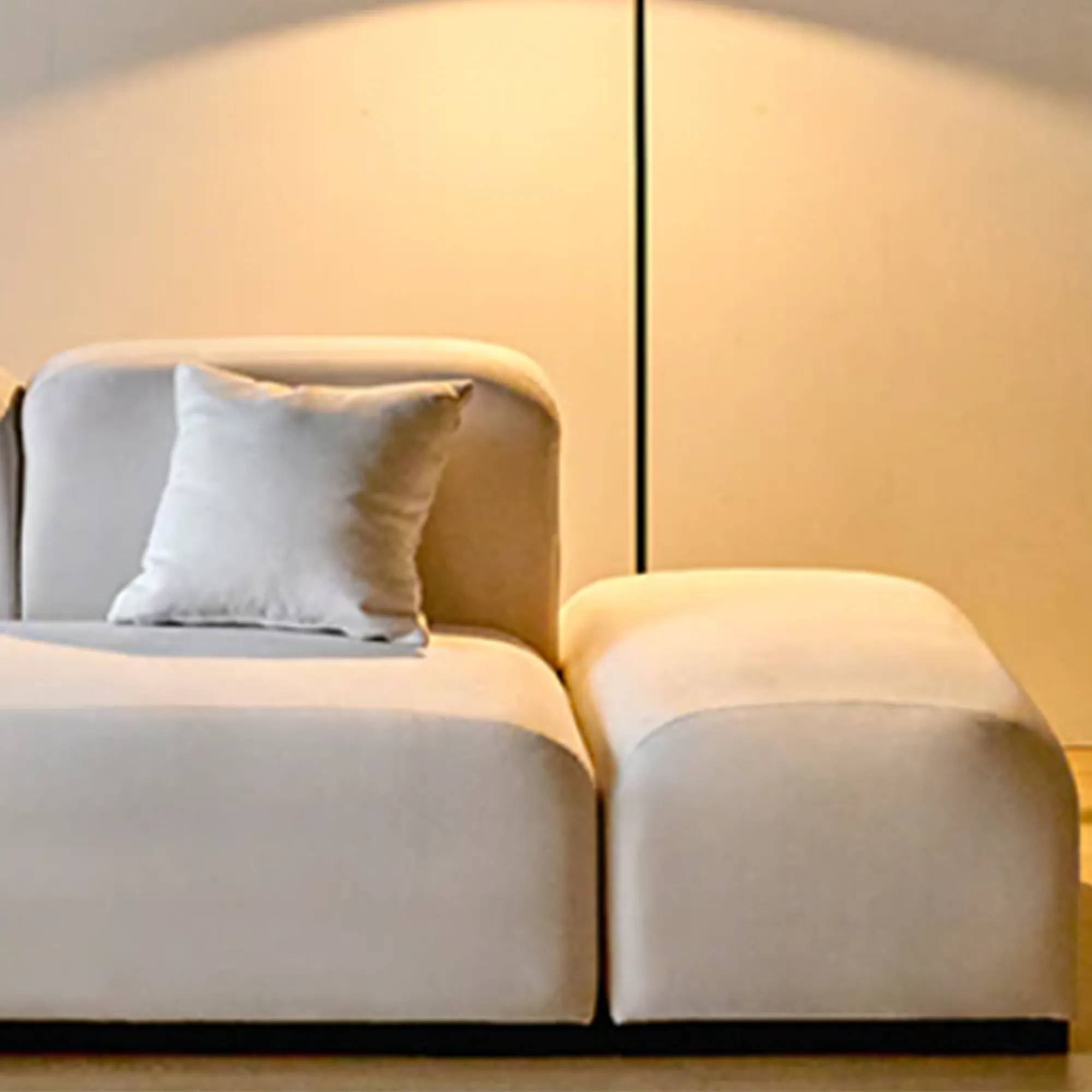 Sono 3 Seater Sofa - Ivory (Pet Friendly) - 17 - Modern minimalist sofa, soft beige upholstery, cozy seating area, elegant