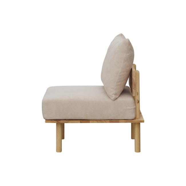 Nara L-Shape Sofa with Side Table - Beige - 15
