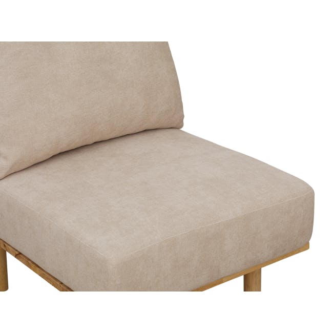 Nara L-Shape Sofa with Side Table - Beige - 17