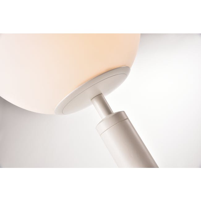 Hilda Table Lamp - White - 4 - Light fixture, minimalist design, round lampshade, white and beige color scheme, sleek and