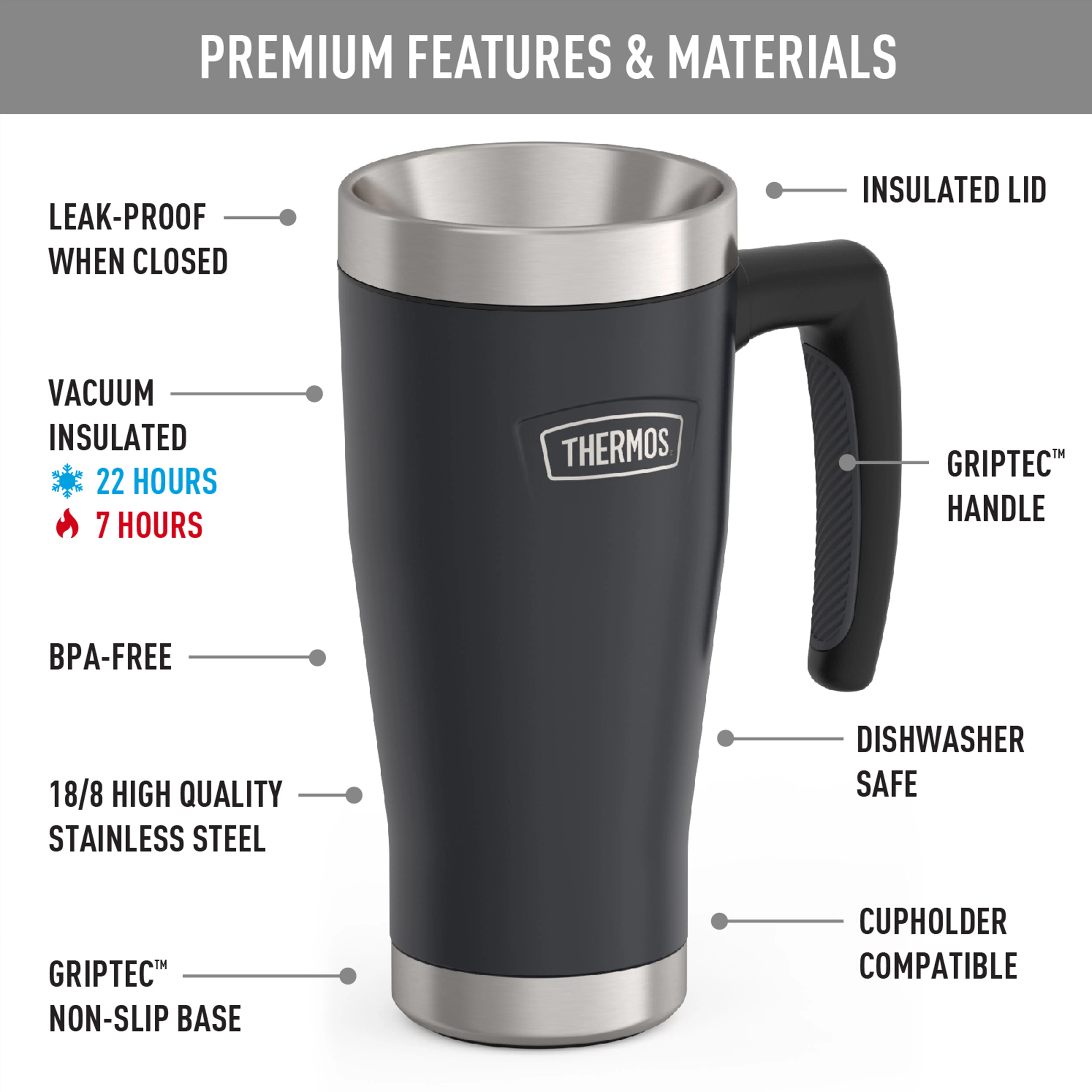 Thermos® ICON™ 470ml Mug (IS1002) - Granite - 7