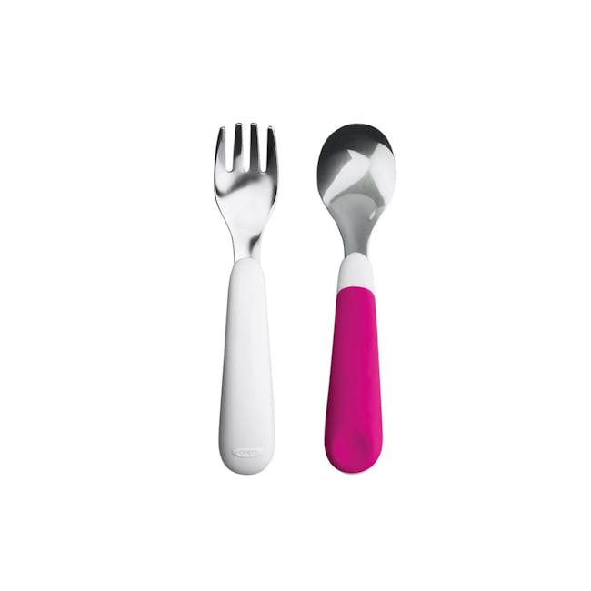 OXO Tot Fork & Spoon Set - Pink - 1